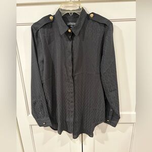 J.Crew Black Shirt with Gold Buttons